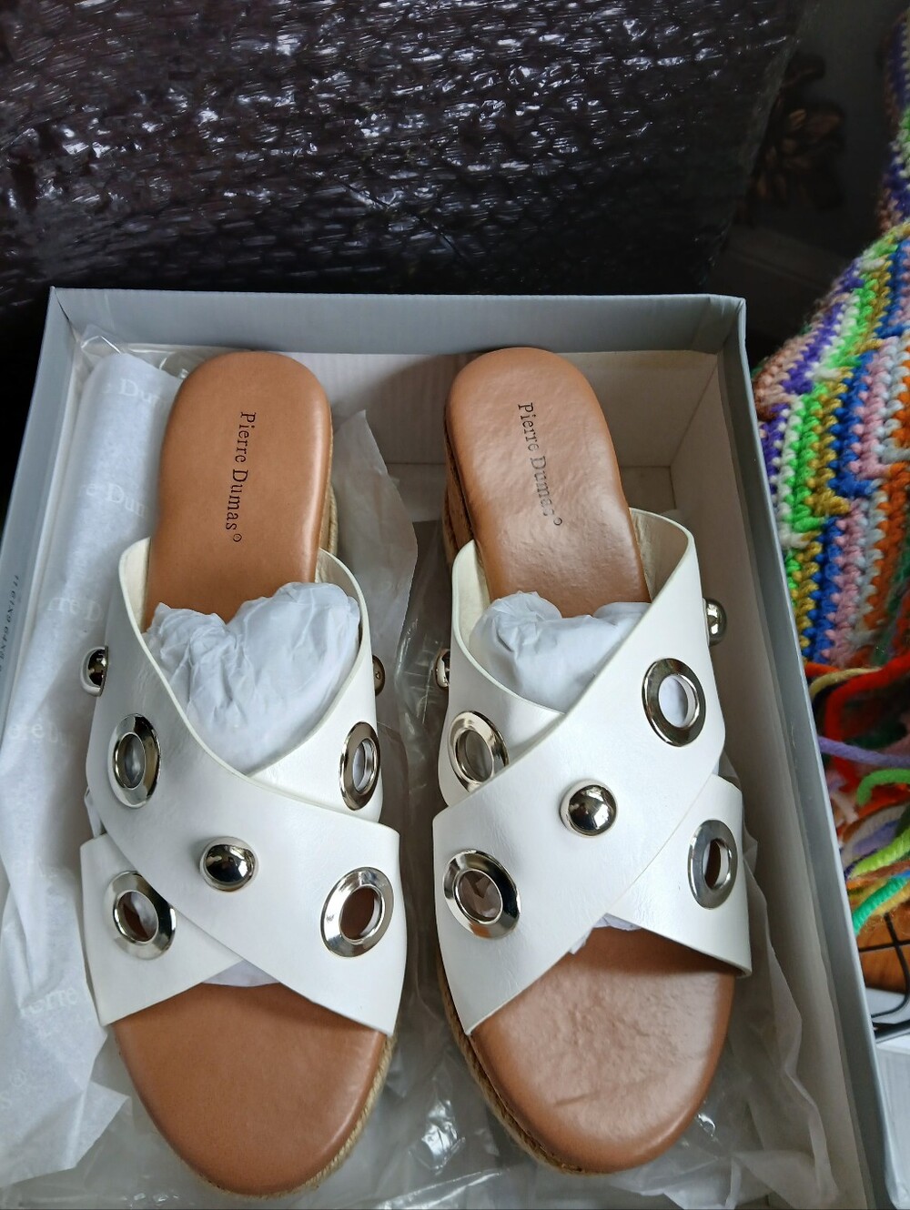 NEW - Pierre Dumas Wedge Sandals Size 9 Inn Box